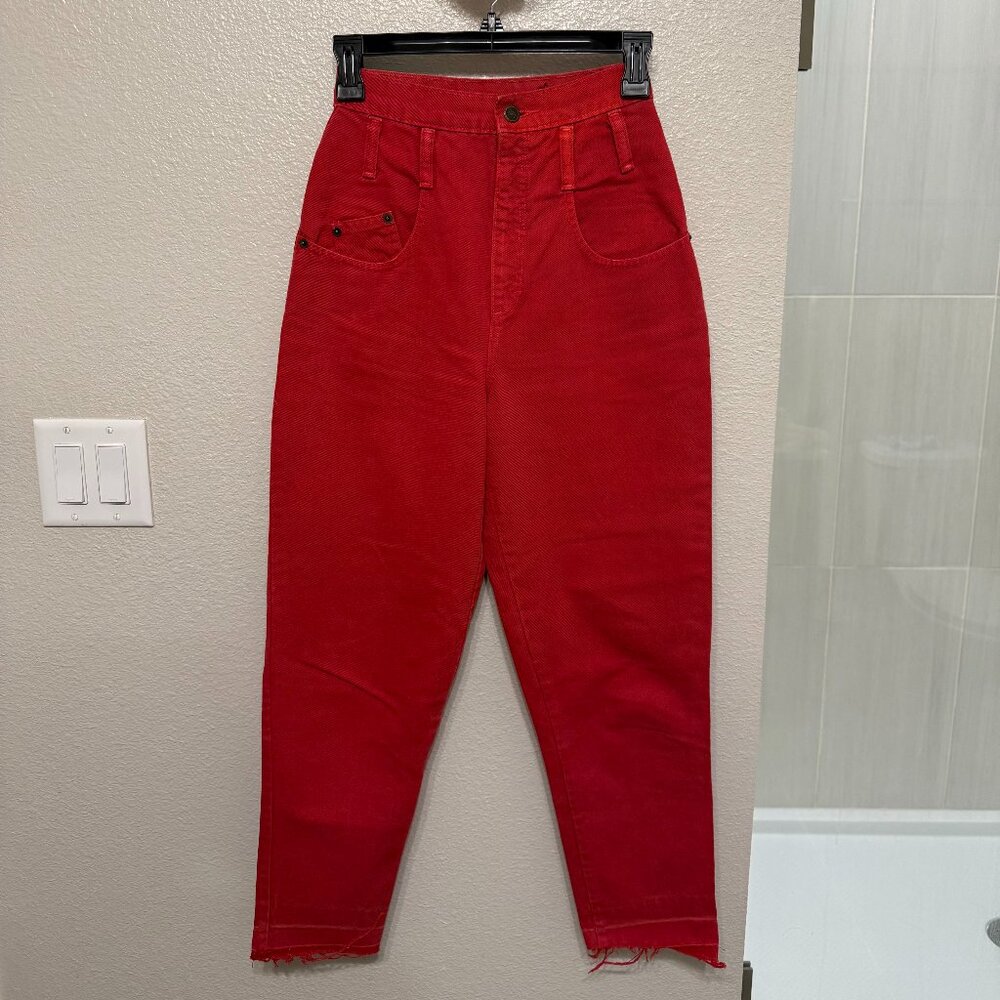 Red High-Rise  Barrel Vintage Jeans size 1.